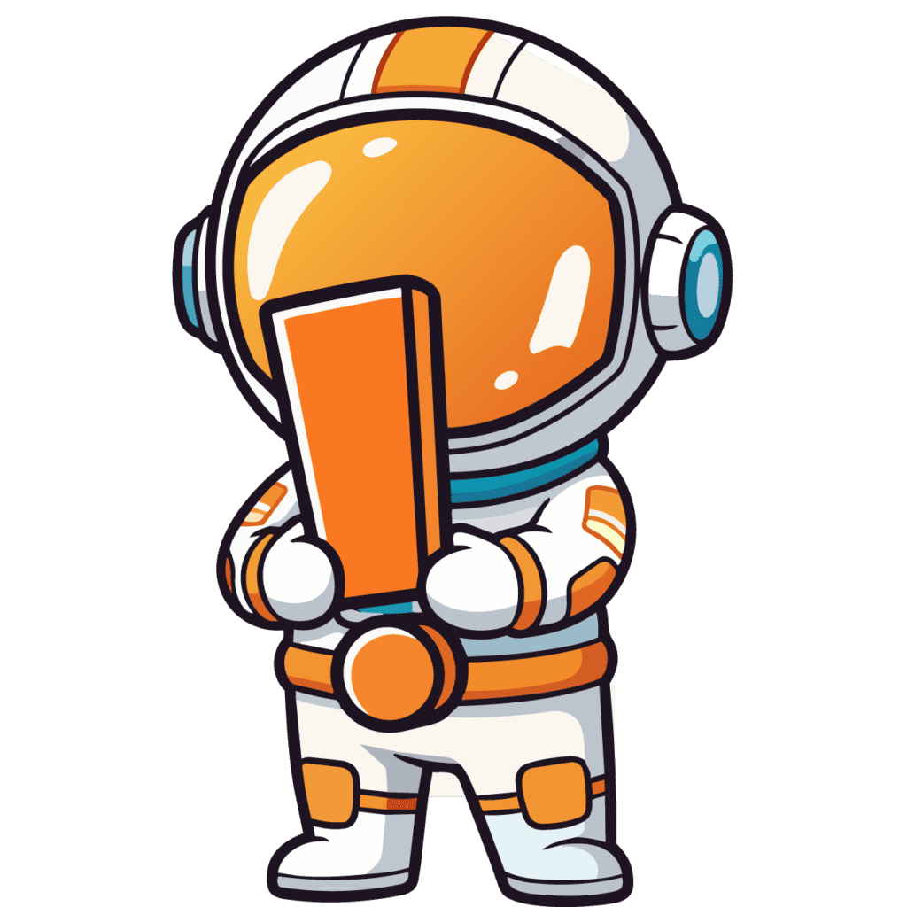 Prüfung der Remote-Verbindung 1 Süßer Astronaut hält Tablet, symbolisiert Technologie und Raumfahrt.