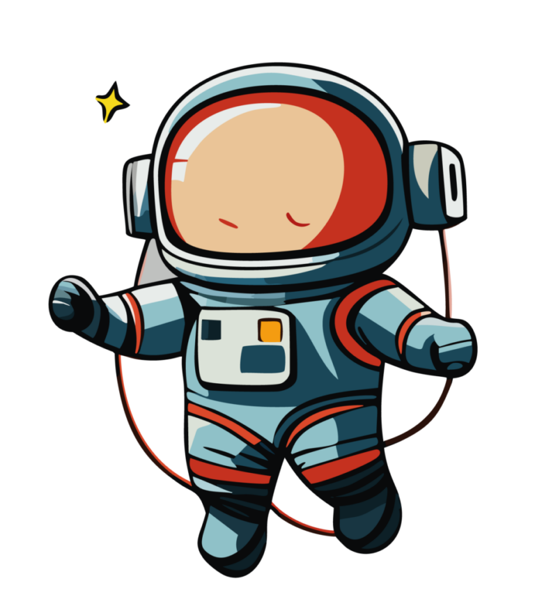 Lernwelt Probezeitraum 2 Dekorative Illustration eines Astronauten
